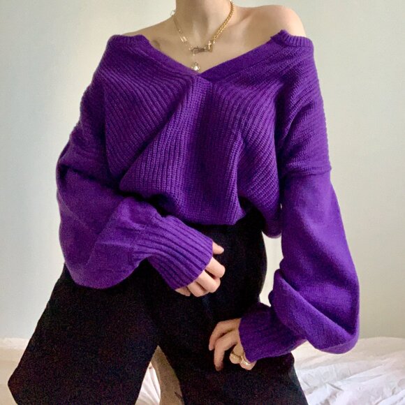 Ultra Violet Slouchy Sweater - Picture 2 of 11